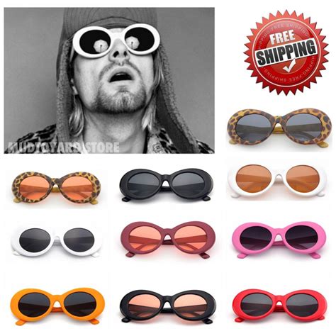 Kurt Cobain Nirvana Sunglasses Clout Goggles Retro Vintage Oval Shape