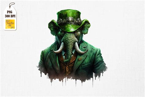 Gangster Elephant St Patricks Day By Mulew Art Thehungryjpeg