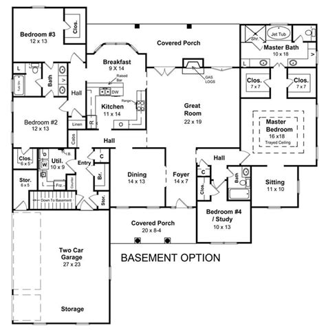 Ranch Home Plans With Basements