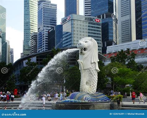 Merlion Sea Lion Symbol Of Singapore City Of The Lion Editorial