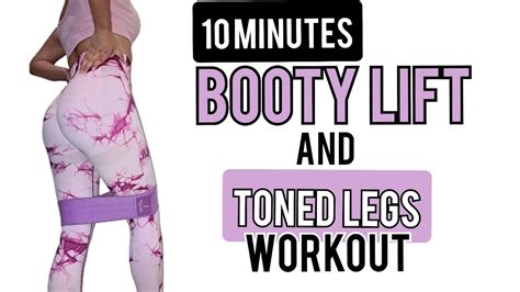 Round Booty And Toned Legs Workout 10 Minutes Resistance Band Youtube