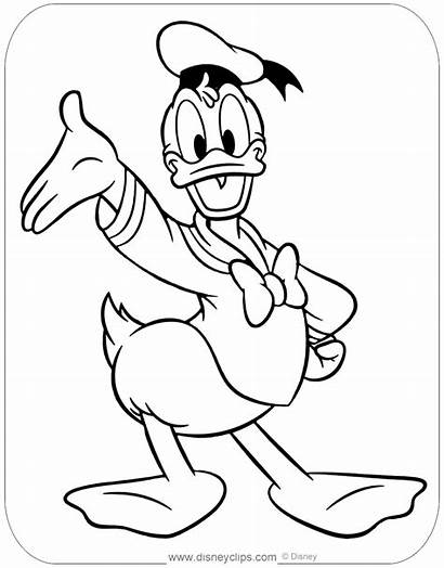 Duck Coloring Donald Disneyclips Waving Pdf Water