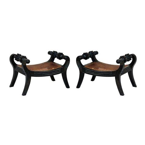 A Fine Pair Of Regency Ebony Caned Footstools For Sale At 1stdibs