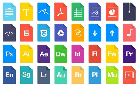 10 Flat Filedocument Type Icon Sets For Free Download 365 Web Resources