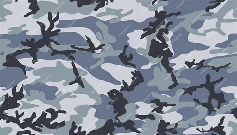 Premium Vector Blue Texture Military Camouflage Repeats Seamless Army