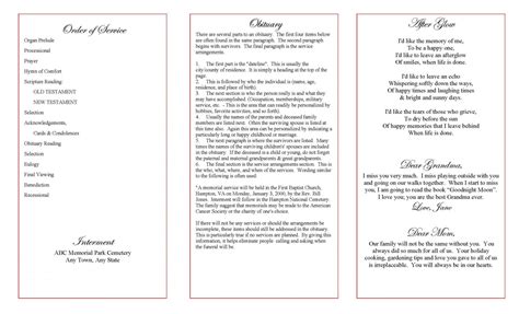 8 Samples Of Funeral Programs Perfect Template Ideas