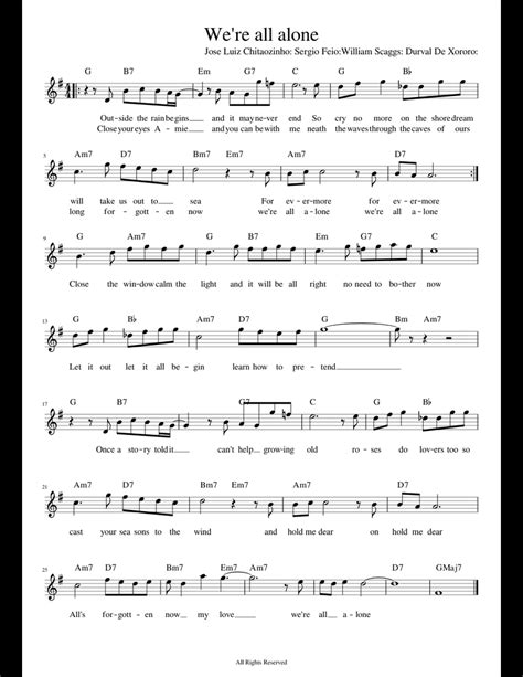 Were All Alone Sheet Music For Piano Download Free In Pdf Or Midi