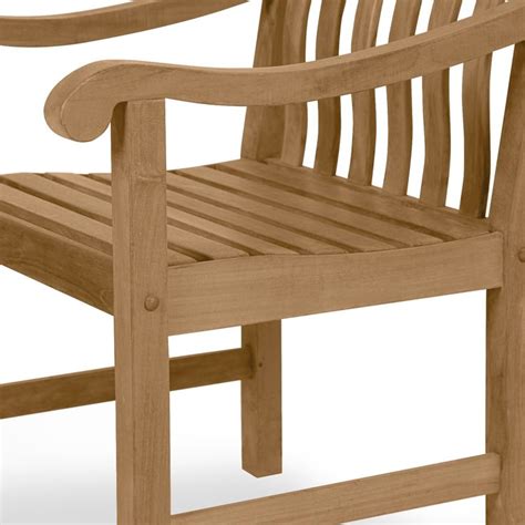 Cambridge Casual Colton Natural Teak Wood Frame Stationary Dining Chair