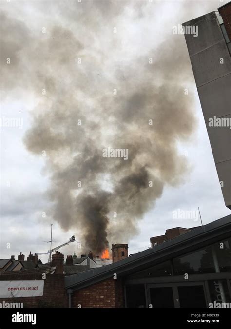 Exeter Fire Firefighters Tackle Blaze Stock Photo Alamy