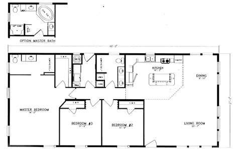 Https://techalive.net/home Design/2 Bedroom 20 X 60 Home 1 Bath Floor Plan