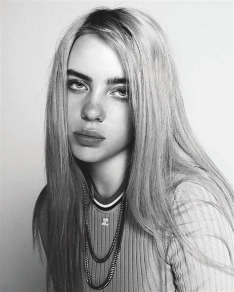 Billie Eilish Black And White By Adrianna Artzberger