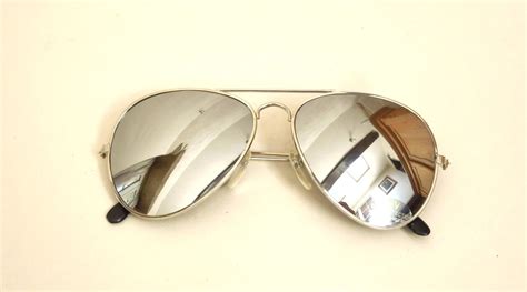 Aviator Silver Mirror sunglasses, retro, perfect deadstock 