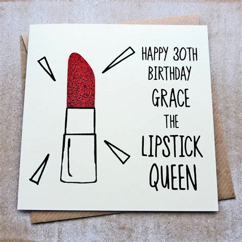 Personalised Glitter Lipstick Special Age Birthday Card By Be Good
