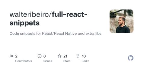 Github Walteribeiro Full React Snippets Code Snippets For React