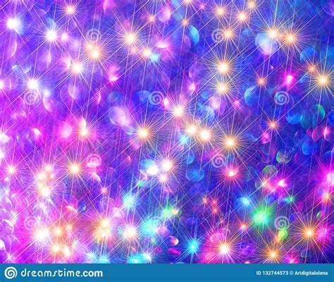 The Background Of Shining Colorful Stars On Blue Stock Image Image