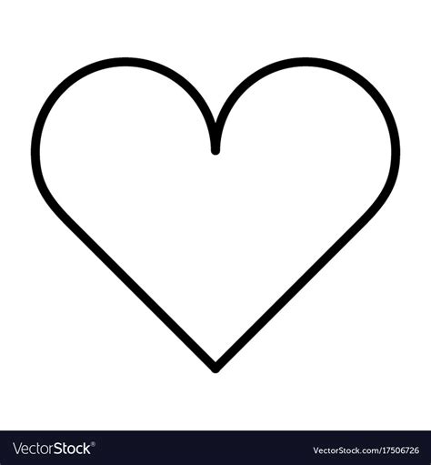 Heart Thin Line Icon Pictograph Royalty Free Vector Image