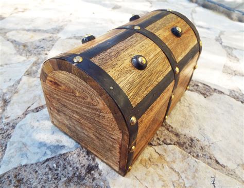 Box Vintage Chest Handmade Wooden Treasure Chest Jewelry Trinket ...