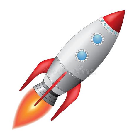 Space Rocket Vector Illustration Of Space Rocket Blasting Off Into The