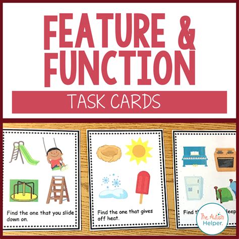 Feature And Function Task Cards The Autism Helper