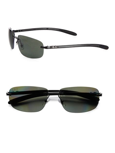 Lyst Ray Ban Tech Rimless Metal Sunglasses In Black For Men