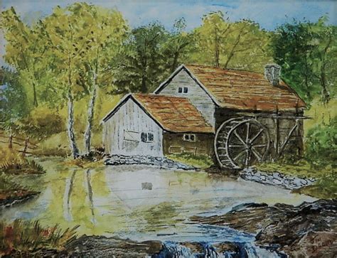 Water Wheel Painting At Explore Collection Of