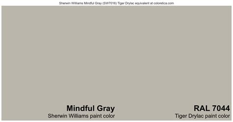 Sherwin Williams Mindful Gray Tiger Drylac Equivalent RAL 7044 149
