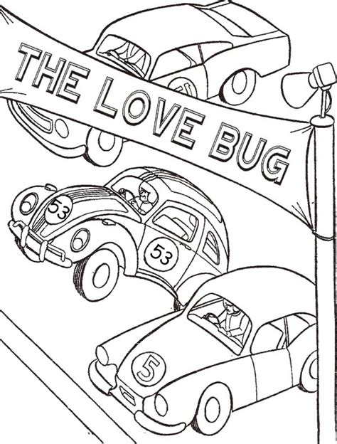 Herbie Love Bug Beetle Car Coloring Pages Best Place To Color Cars