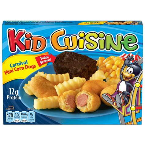 Kid Cuisine Carnival Mini Corn Dogs Frozen Meal With French Fries Corn