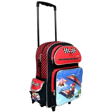 Licensed Super Mario Bros Mario Kart Large 16 Rolling Backpack