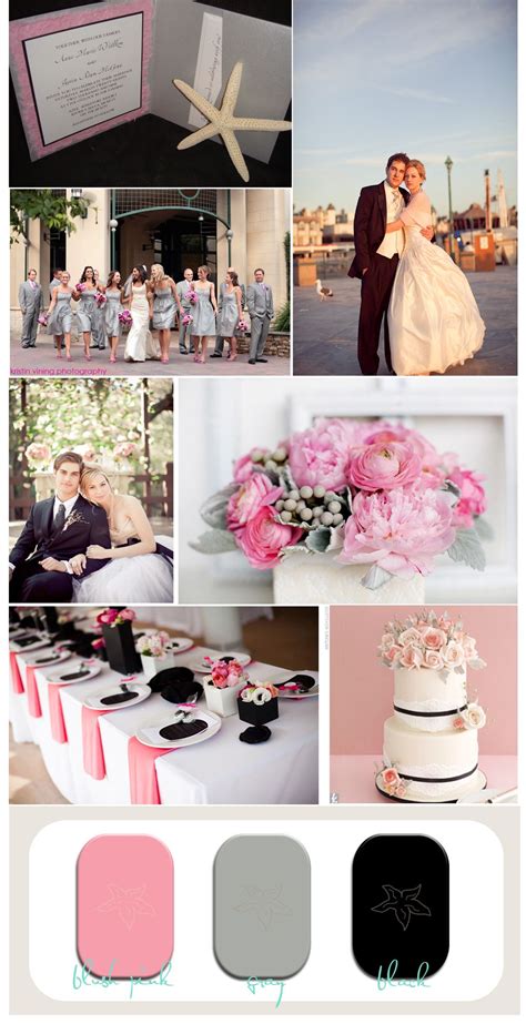 Wedding Inspiration Board For Blush Pink Gray And Black Wedding This