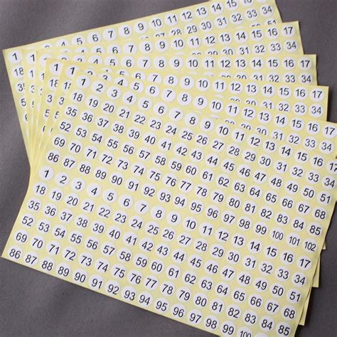 15 Sheets Round Sticky 1 102 Numbers Stickers Small Garment Numbered