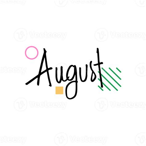 August Hand Lettering Element 24188593 Png