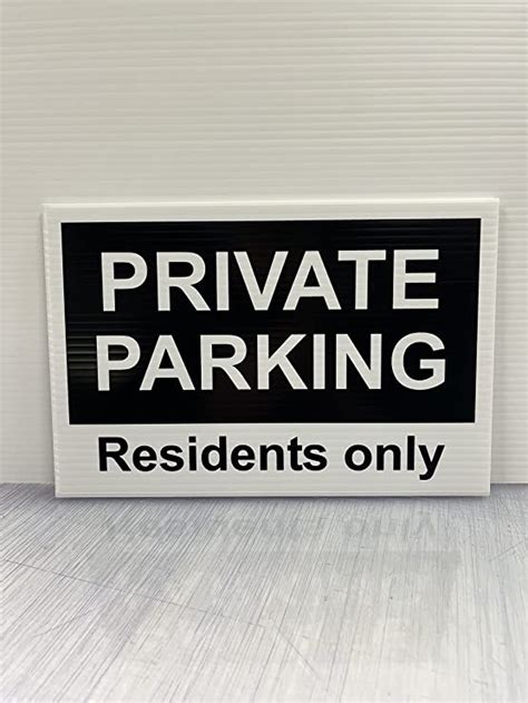 Private Parking Residents Only Correx Safety Sign 300mm X 200mm Black