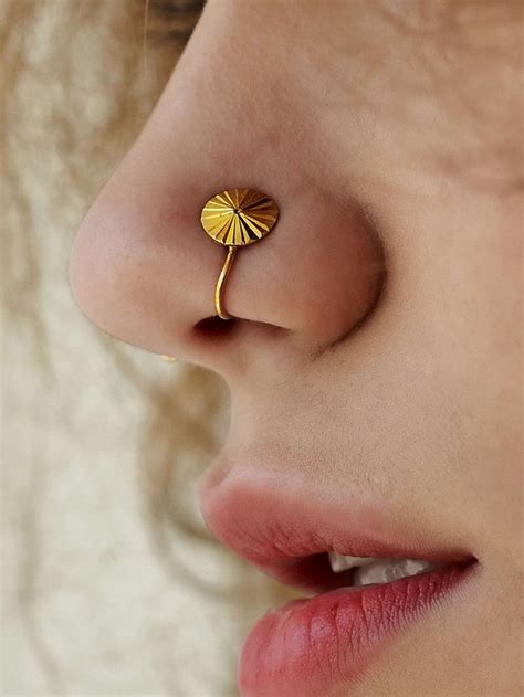 Gold Plated Silver Classic Nose Ring Nose Jewelry Gold Plated Silver Jewellery Nose Ring