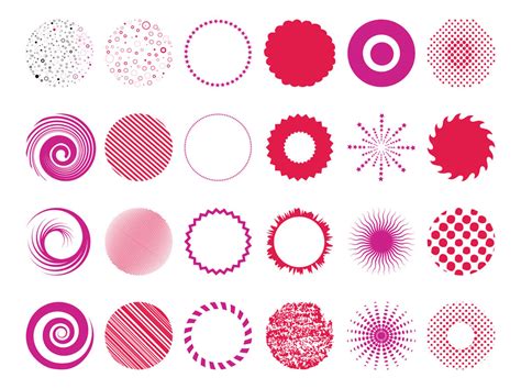 Circular Designs Set Vector Art And Graphics
