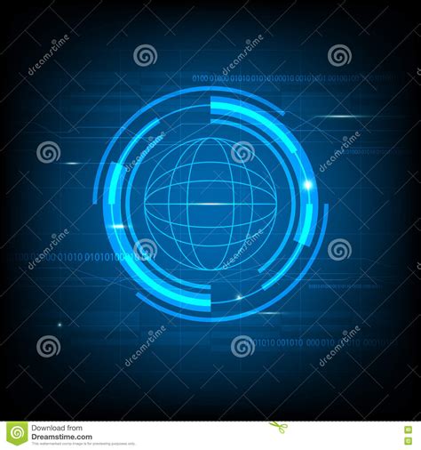 Abstract Blue Circle Technology Innovation Background Futuristic
