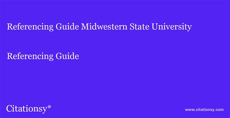 2024 Midwestern State University Citation Guide Style Guide
