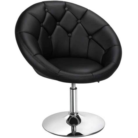 Adjustable Round Back Swivel Chair W Chrome Base Affordable Modern