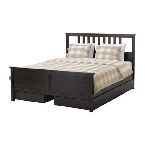 Many of our full beds also have beautiful headboards, which add a distinctive and personal touch to the bedroom. HEMNES Bed frame with 4 storage boxes - Queen, -, black-brown - IKEA
