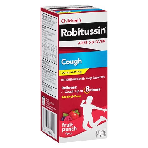 Robitussin Childrens Long Acting Cough Liquid Fruit Punch Walgreens
