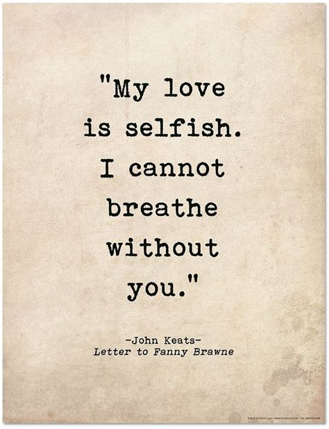 Romantic Quote Poster John Keats Literary Quote Print Fine Art