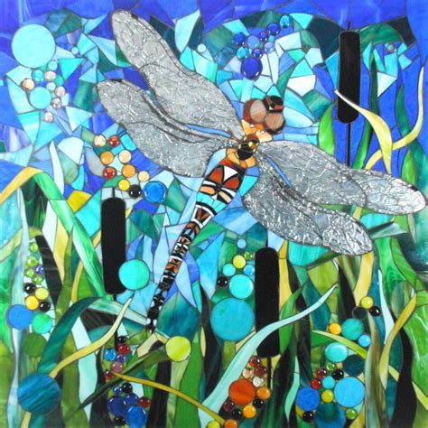 Dragonfly Giclee Print Mosaic Dragonfly Art Print Etsy