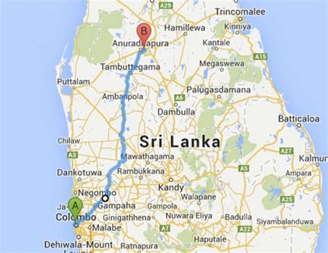 Sri Lanka Colombo Kandy Highway Map Get Images Four