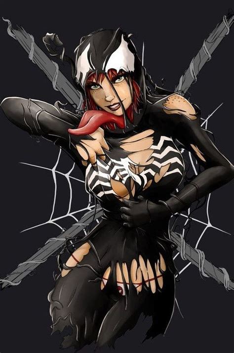 Mj With The Venom Symbiote Супергерои Черная кошка Marvel Мэри джейн