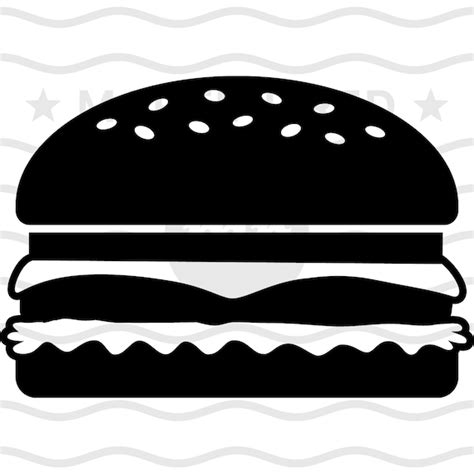 Cheeseburger Svg Files Burger Outline Cut Files Fast Food Clip Art