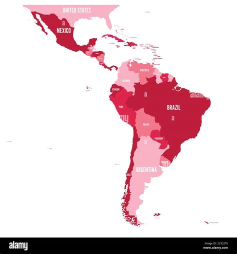 Political Map Of Latin America Simple Flat Vector Map With Country