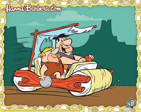Flinstones Fred Flintstone Driving His Car Flintstones Cartoons Wallpaper Image Fred