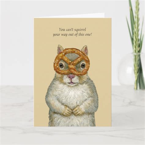 Funny Squirrel Birthday Card