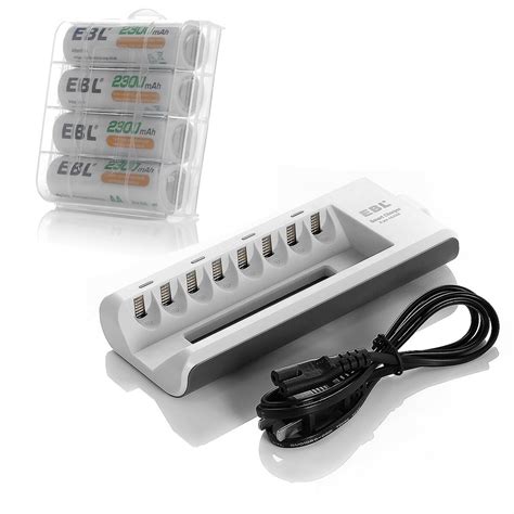 Ebl Aa Rechargeable Batteries 4 Pack 8 Bay Battery Charger For Ni
