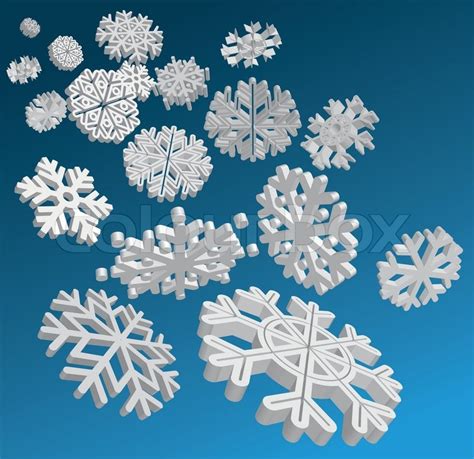 3d Snowflakes Stock Vektor Colourbox